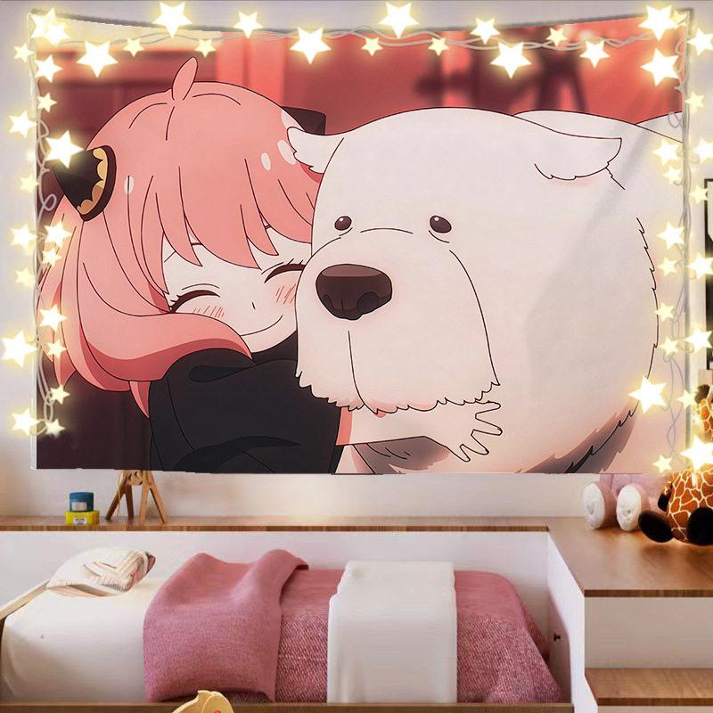 Spy X Family Ania Anime Wall Tapestry Decorative Headboard for Bedroom Dormitory Fans Artwork