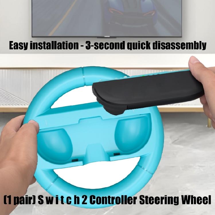 2Pcs Steering Wheel for NS2 Handle Controller Racing Game Wheel Ergonomic Handle Design Comfortable Long Play