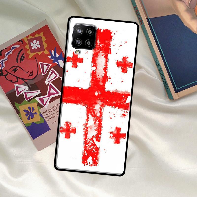 Georgia Grunge Flag Case For Samsung Galaxy A52 A32 A12 A33 A06 A16 A26 A36 A56 A15 A53 A13 A34 A54 A14 A35 A55
