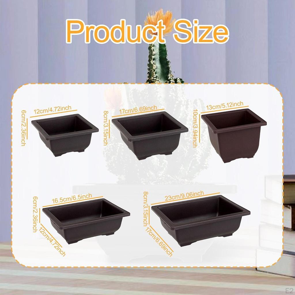 15 Pieces Flower Pots Plant Simple Square Multipurpose Planters Containers for Balcony Patio