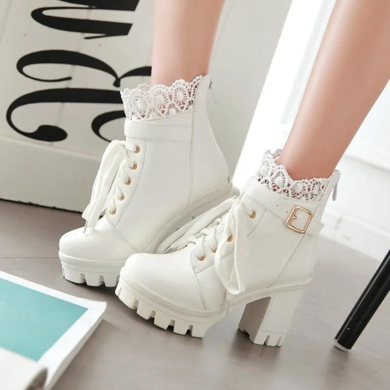 Fashion Autumn New Women Short Boots Fashion Outdoor Non Slip Shoes Casual Comfort Women Ankle Boots Casual Lace Up Shoe