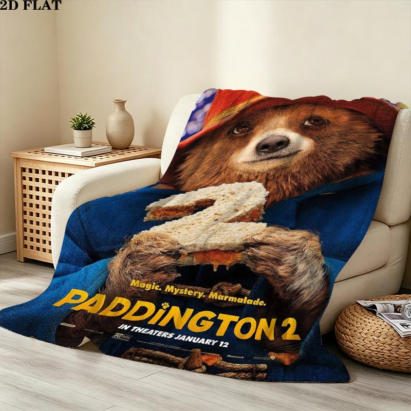 Paddington Print Flannel Blanket, High quality Comfortable for All Seasons, Home Decor, Warmth and Comfort, Perfect for Christmas Gifts
