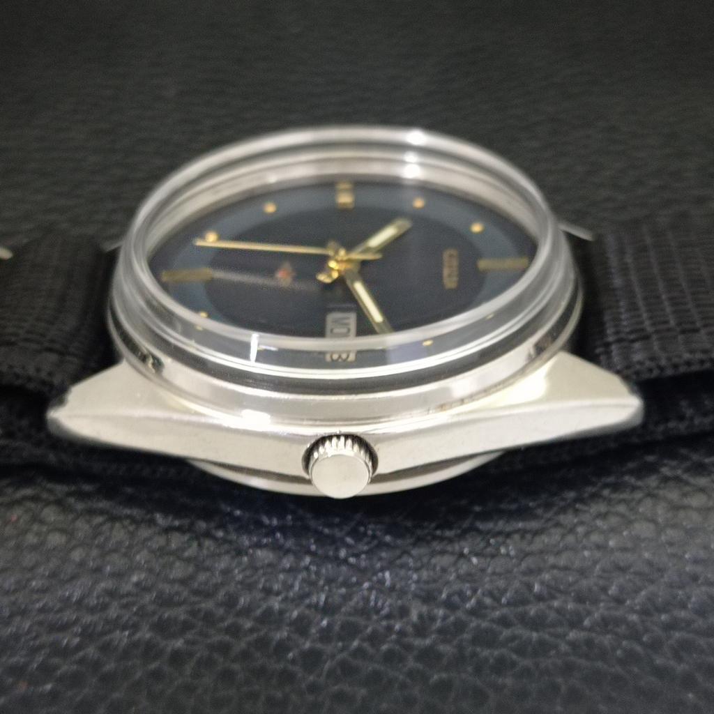 Citizen AUTOMATIC 8200 VINTAGE JAPAN MENS BLACK COLOR DIAL WATCH A702759-1 R210-a702759