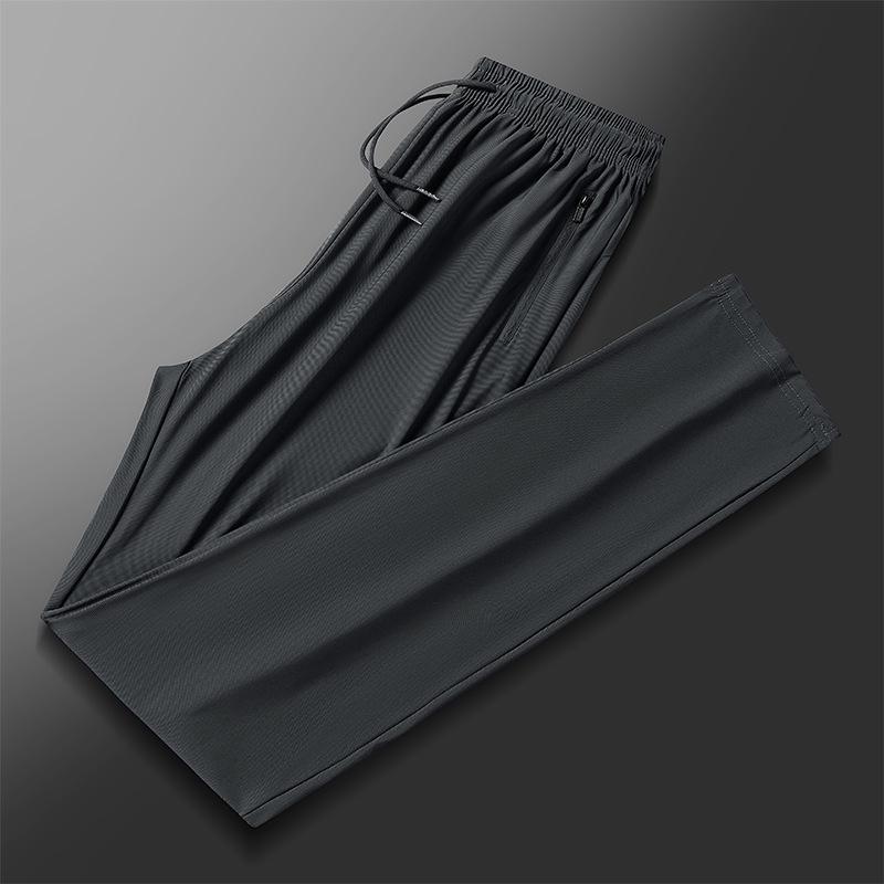 Men's Summer Ice Silk Breathable Elastic Quick-Dry Casual Pants