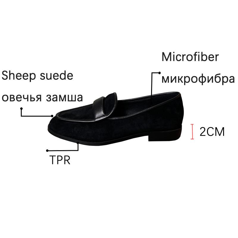 Fashion 2025 New Spring Suede Leather Women Shoes Casual Slip-On Loafers Comfortable Simple Shoes Round Toe Shoes Woman Zapatos De Mujer