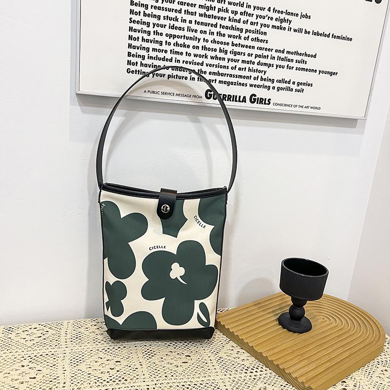 Borsa a Secchiello da Donna Stampata Casual Carina Borsa a Mano Borsa alla Moda Borsa a Spalla