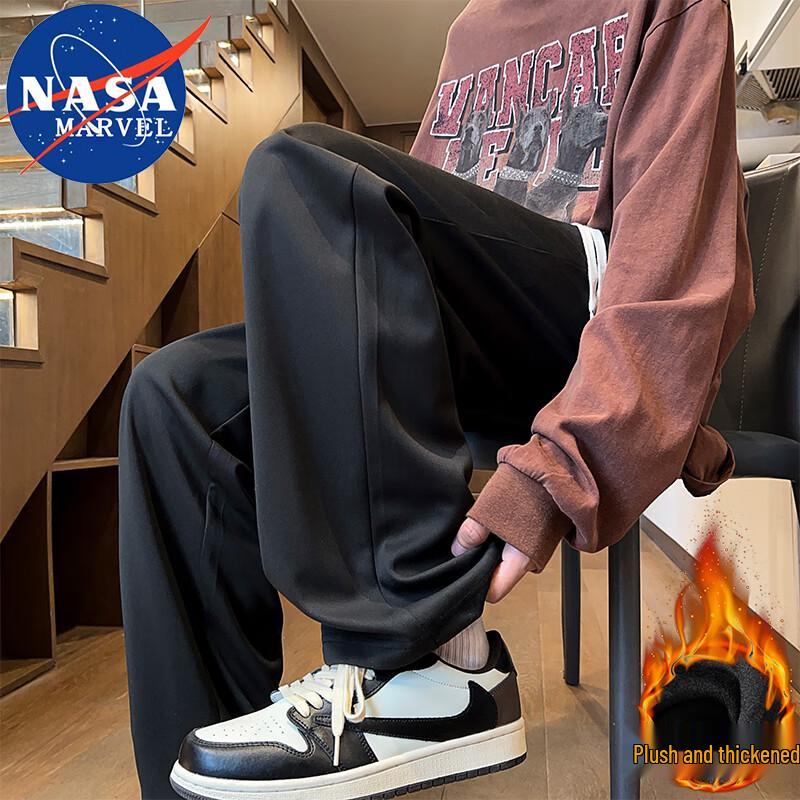 NASA MARVEL Men's Fleece-Lined Casual Straight-Leg Pants
