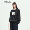 MO&Co. Women's Glitter Cotton Printed Pullover Sweatshirt