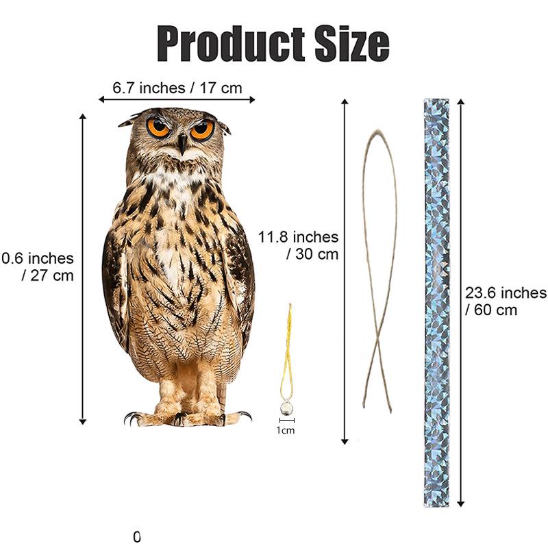 

Reflective Double-Sided Acrylic Owl Bird Repellent for Orchard Balcony Courtyard Thickness 1.5mm