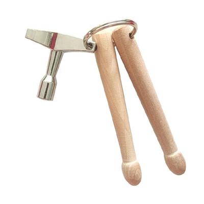 Professional Percussion Keychain Combo Wooden Sticks And Adjustable Lock Portables Music Accessory