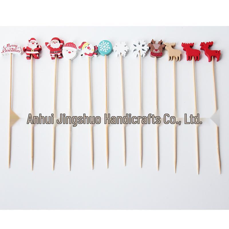 Moș Crăciun Bambus Cocktail de Crăciun și Frigarui de Fructe