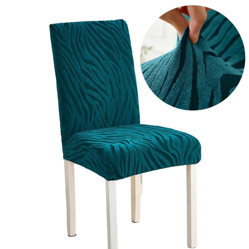 Thickened Wave Jacquard Chair Covers Washable Removable Dining Chair Covers Anti-Pilling Solid Color Chair Seat Covers Kitchen