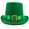 Irish Saint Patricks Day Shamrock Hat Funny National Day Hat Personality Carnivals Party Christmas Adult Flat Top Hat