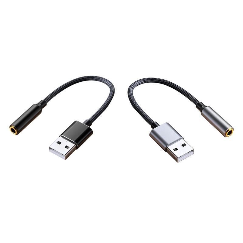 B03B-USB zu 3,5mm Klinke Audio-Adapter USB zu Audio-Klinken-Adapter Headset USB A zu 3,5mm Buchse Externe Stereo-Soundkarte