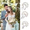 Flower Girl Tiaras Headband with Wrist Flower Artificial Pearls Flower Hairhoop For Wedding Dress And Formal Occasion
