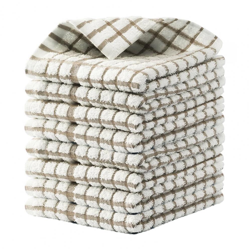 8Pcs Pure Cotton Dish Towels – Waffle Texture Non-Stick Reusable Kitchen Cloths, Thickened Tea Towels for Drying Cleaning