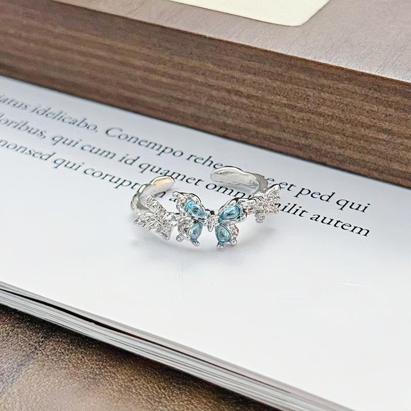 Zircon Enamel Butterfly Open Ring: Luxurious, Versatile, and Stylish for Women