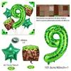 40-Inch Green Pixel Miner Digital Aluminum Foil Balloon Kit Includes Polyester Film Numbers 0-9 for Video Game Birthday Party