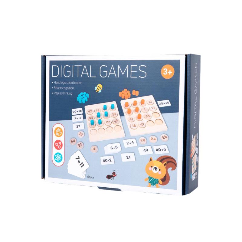 Kids' Arithmetic Battle Board: Fun Addition & Subtraction Game with Blocks for Early Learning