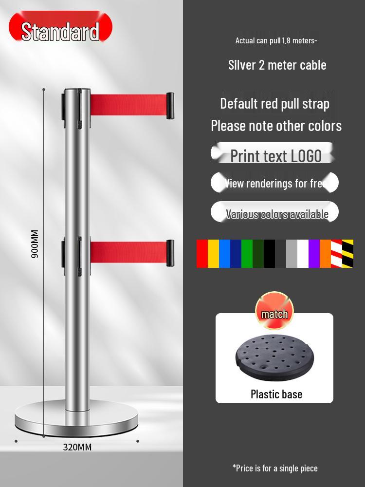 Retractable Queue Barrier Post with Belt