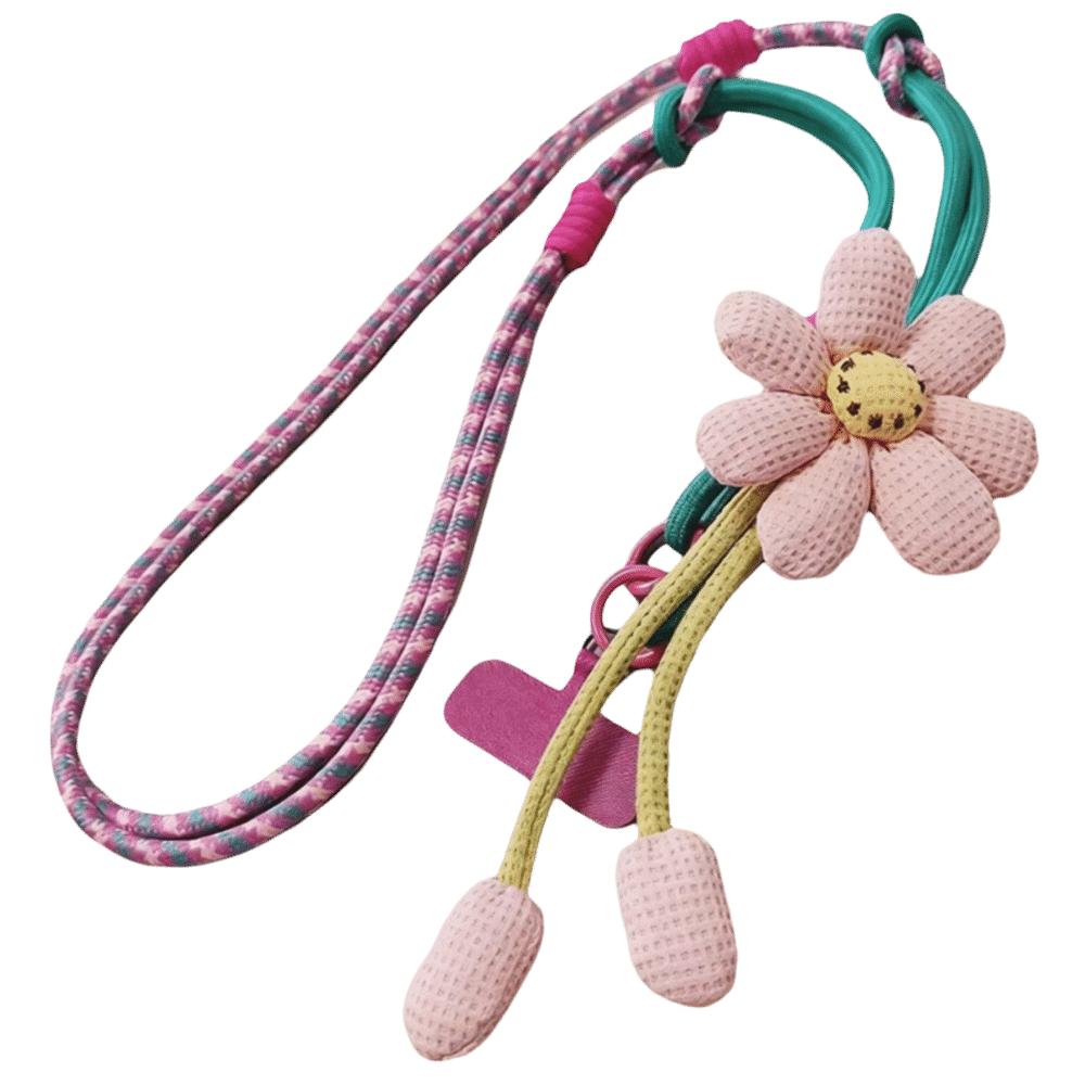 Crossbody Phone Woven Chain Phone Charm Cell Phone Strap Flowers Phone Lanyard  Outdoor Activity