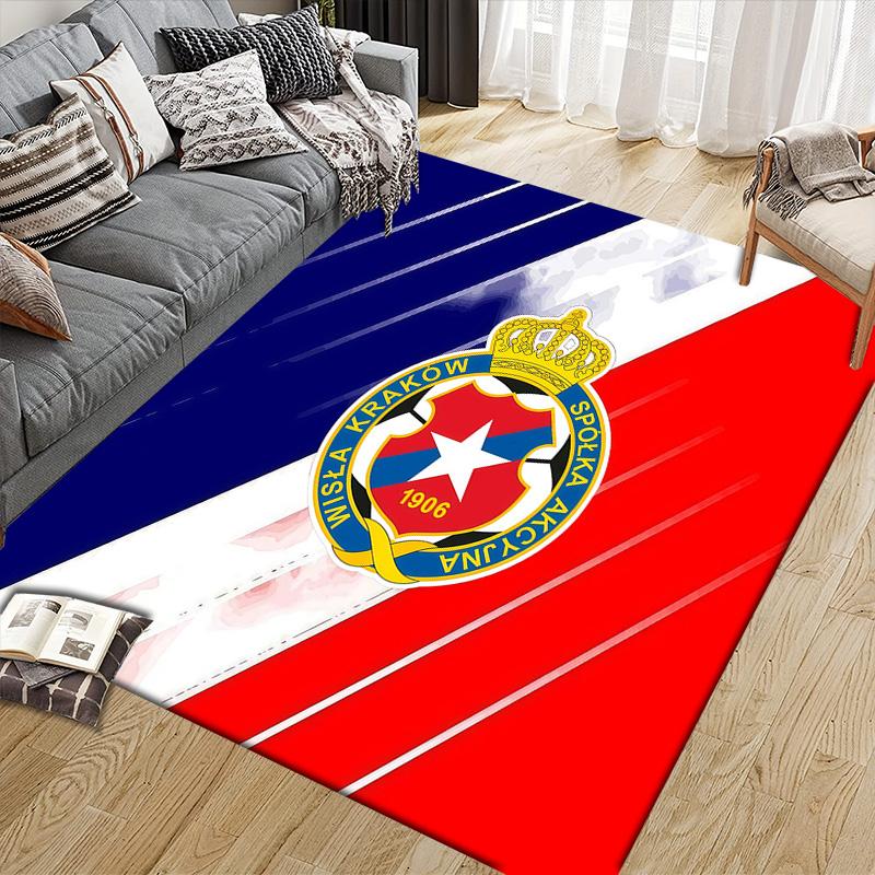 Red Star Belgrade Flannel Pattern Square Carpet,Area Rug,Carpet Rug for Living Room Bedroom Sofa Playroom Decor,Non-slip Floor Mat
