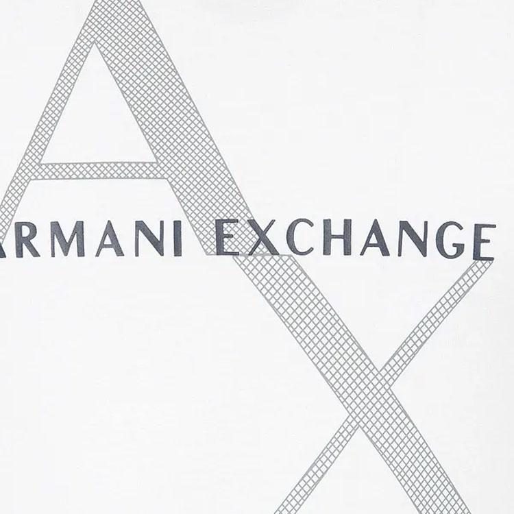 Armani Exchange SS22 Logo Print Crew Neck Casual Short Sleeve T-Shirt Men Tops White 8NZT76Z8H4Z-1100