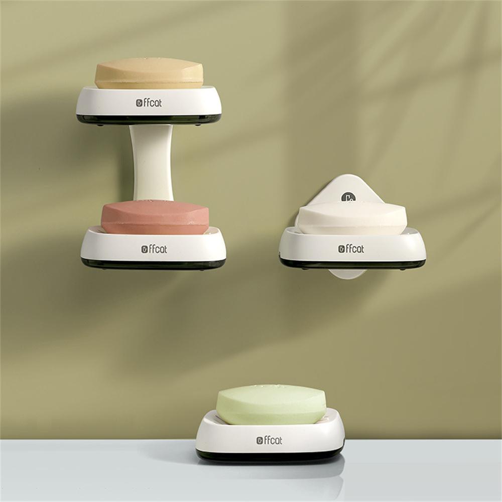 Magnetic Suction Soap Dish Plastic Soap Rack Simple Creative Hole-free Double-layer Soap Box Soap Dish Bathroom Wall-mounted
