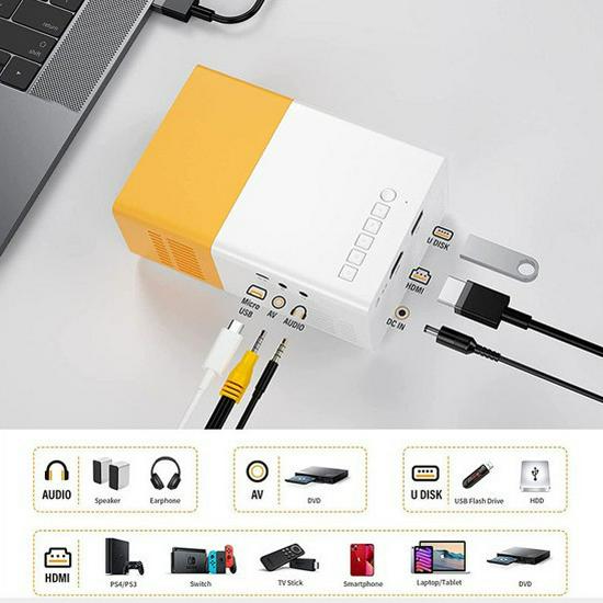 YG300 HD Mini Portable Projector - Compact Cinema for Indoor/Outdoor Use