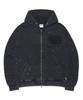Nomanual Detached Patch Hooded Zip-Up - Washed Black