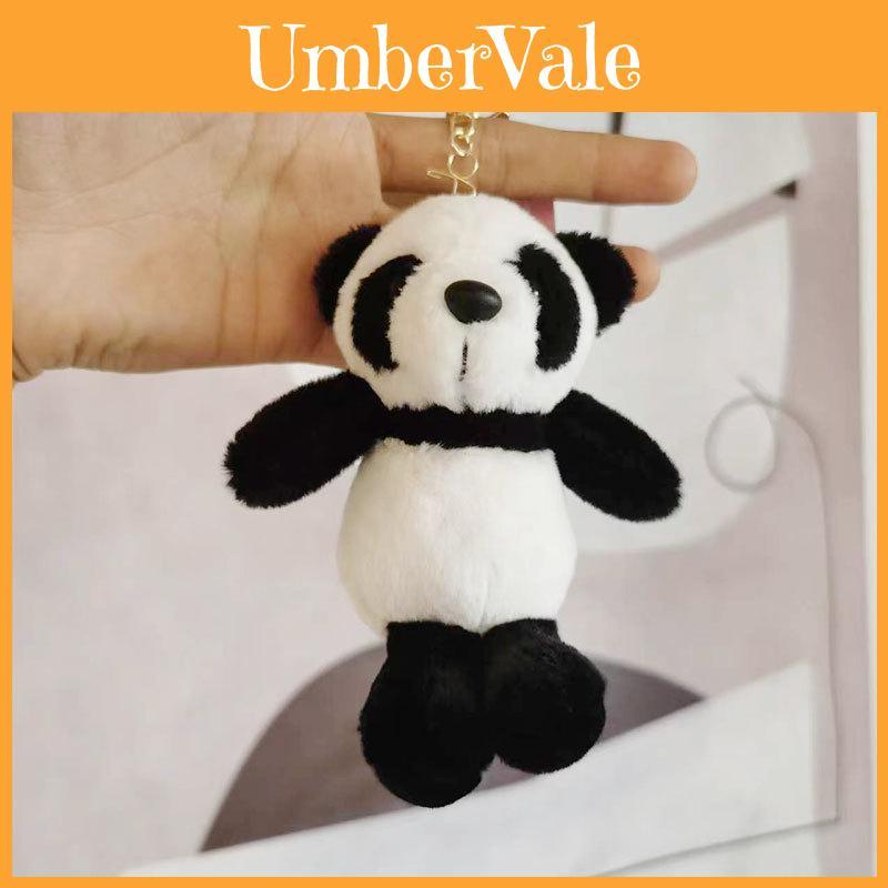 Cute Panda Plush Keychain Fluffy Miniature Stuffed Animal Bag Ornament