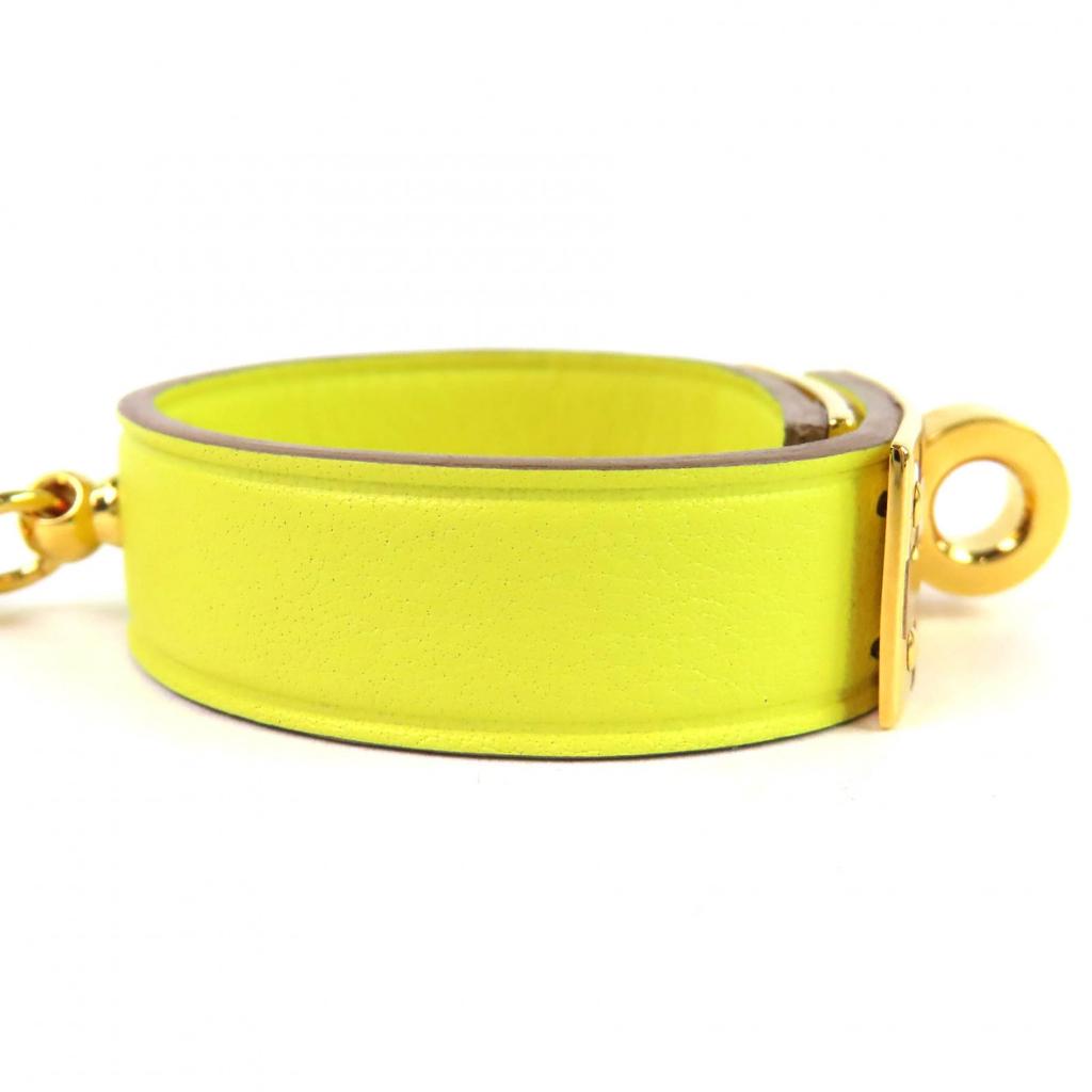 Pristine HERMES Kelly Leather Glove Holder yellow leather Women Used