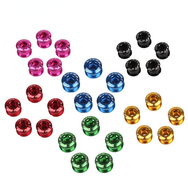 5 Pcs MTB Bicycle Chainwheel Screws Cycling Chainring Wheel Bolt Alloy 7075 Single/double Road Bike Disc Screws for Crankset Parts