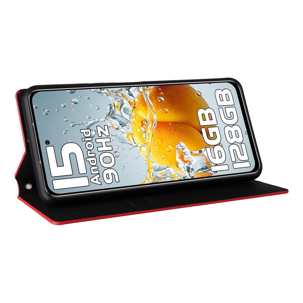 For Oukitel C65/C65 Pro Case Wallet Rhombus Imprinted Leather Phone Cover