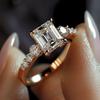 Women's Cutting Synthetic Zircon Ring, Simple and Stylish Design, Suitable for Daily Wear and Gift Giving