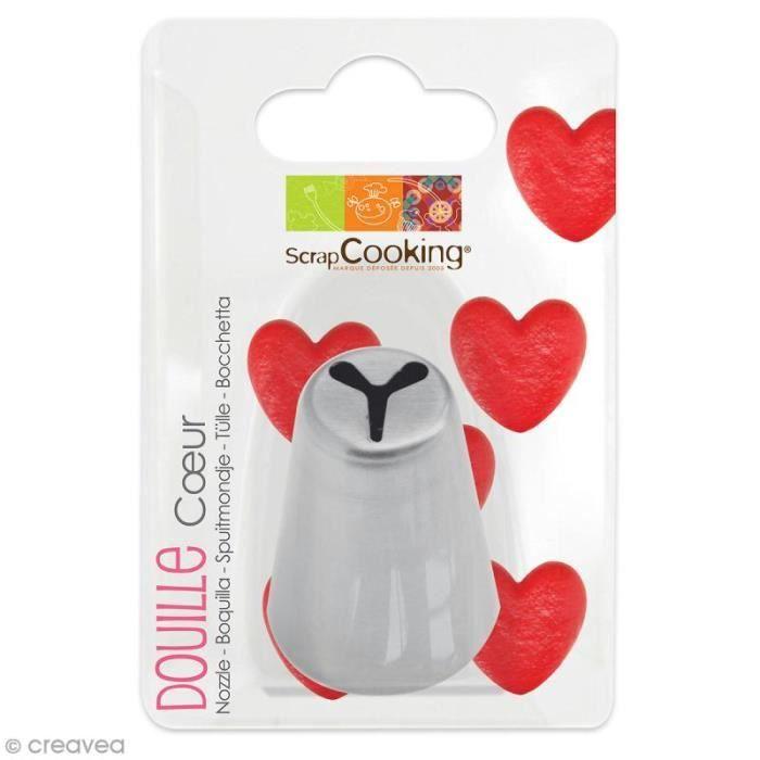 Douille à pâtisserie - SCRAPCOOKING - Coeur en inox - 2,4 x 3,7 cm - Rond - Vendu à l'unité