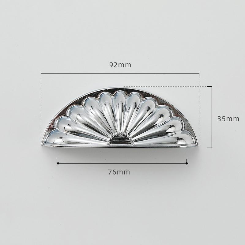 Semicircle Shell Cabinet Handles Wear Resistant Solid Zinc Alloy Drawer Pulls for Laundry Room Cabinet Headboard Upgrade