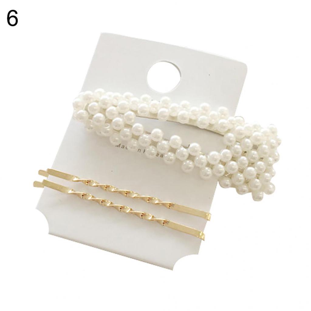 4 Teile/satz Süße Faux Perle Metall Haarspange Frauen Haar Seite Clip Haarnadel Kopfbedeckung