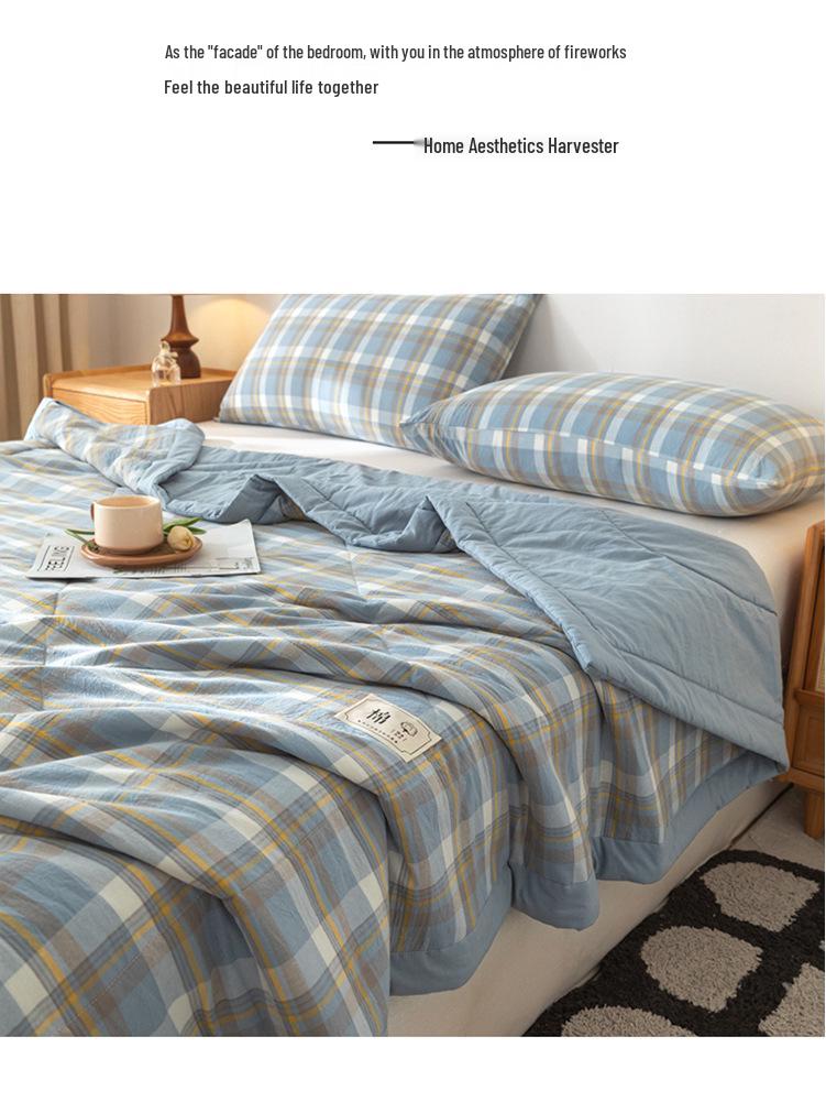 Xinjiang Cotton Summer Quilt: Lightweight, Machine-Washable, Cooling Blanket for Single or Double Beds