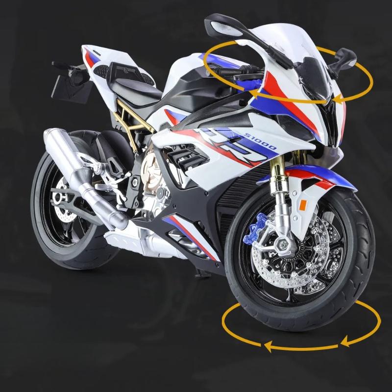 1:9 S1000Rr Motorcycle Diecast Metal Large Size Model Racing Sound & Light Collection Gift Boy Children