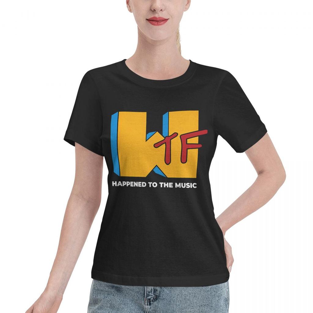 No Fade Wtf Music What The F Happened To The Music Logo Unisexs TShirt Simple Chic Non Fading Tee