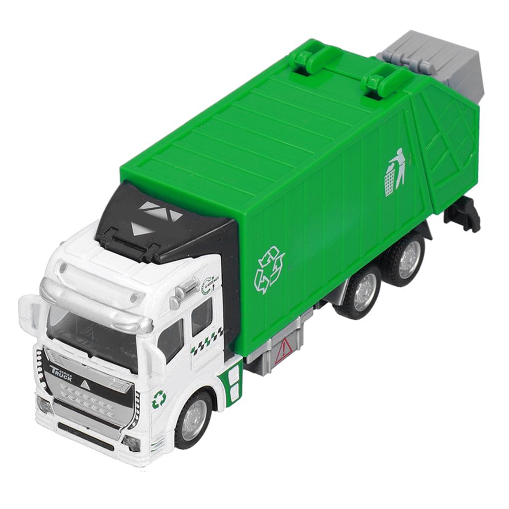 1:48 Pull Back Garbage Truck Toy Alloy Plastic Delivery Trash Truck Vehicles Toys Decoration for