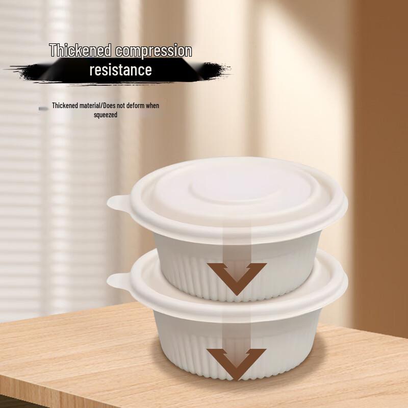 Eco-friendly 900ml Round Biodegradable Meal Boxes