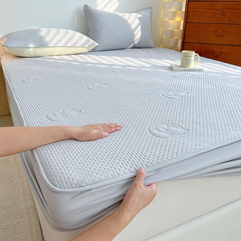 

New Quilted Fitted Sheet Cover Single Piece All-season All-inclusive Mattress Protector Sheet 90X200cm-Single bed hat