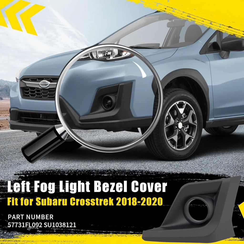 Left Fog Light Bezel Cover Compatible with Subaru Crosstrek 2018-, Left Driver Side Lamp Trim Cover with Fog Light Hole Replaces 57731FL092 SU1038121