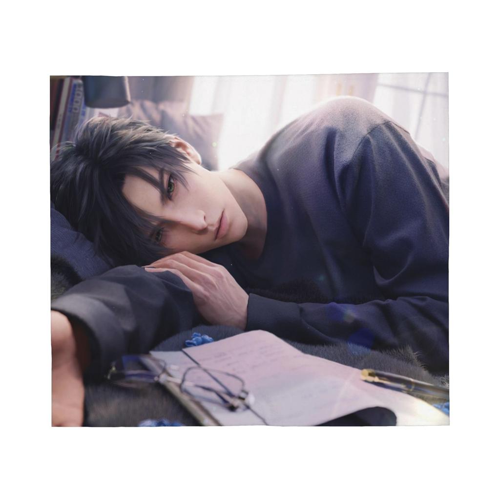 Anime Love and Deepspace Blanket Fleece Sylus Valko Rafayel Super Warm Throw Blanket for Bedding Couch Bedspread