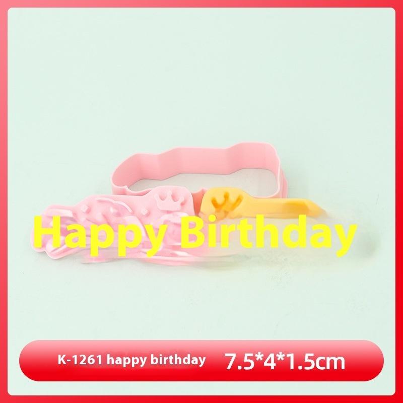 Happy Birthday Cake Abstract Cartoon Cookie Cutter 3D Diy Cake Shape Biscuit Cookie Mold Baking Tool Fondant Cake Stamp Mold