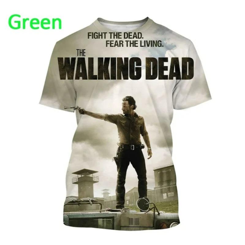 Popular TV Series The Walking Dead 3D Printed T-shirt Summer Men's Clothing Short Sleeve Tops Fashion Horror Oversized Tee Shirt