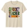 Spooky Teacher T-Shirt Funny Graphic Halloween Festive Retro Gift For Her