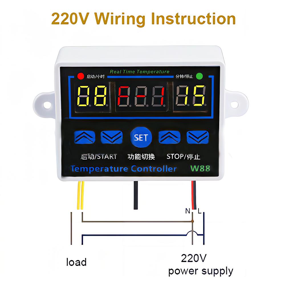XH-W1411 W88 Thermostat LED Digital Temperature Controller 12V/220V 10A Switch Thermometer Smart Temperature Regulator W1411